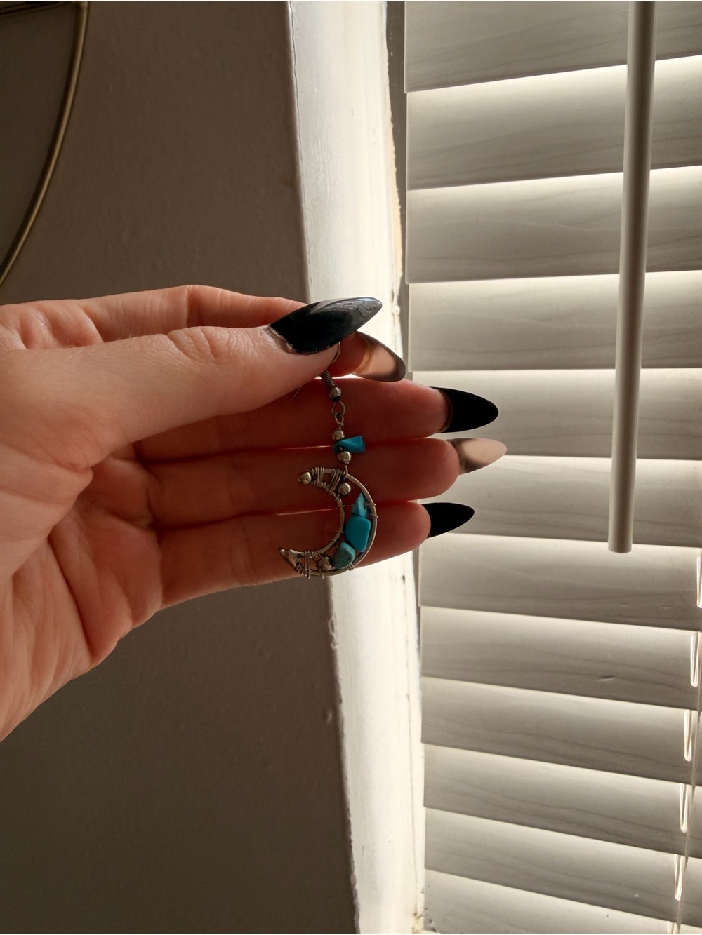 Turquoise Crescent Moon Dangle Earring - Women Jewelry